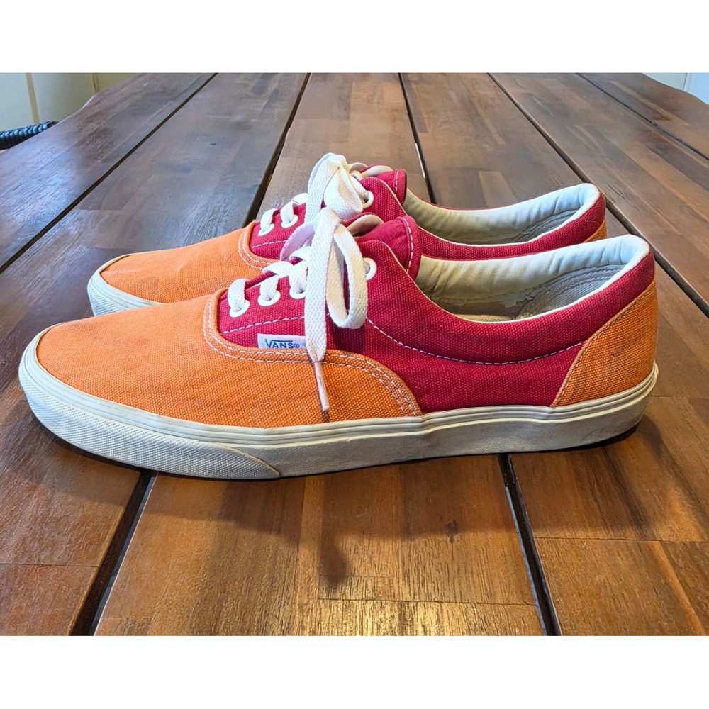 RARE Vans x Skateboarder Magazine Era Mens 10.5 Orange Red Canvas Sneakers Shoes